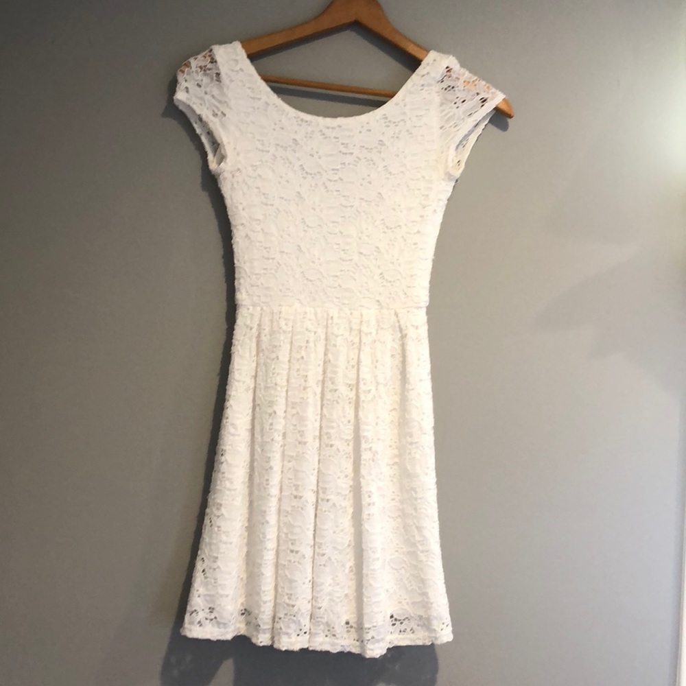 White lace skater dress